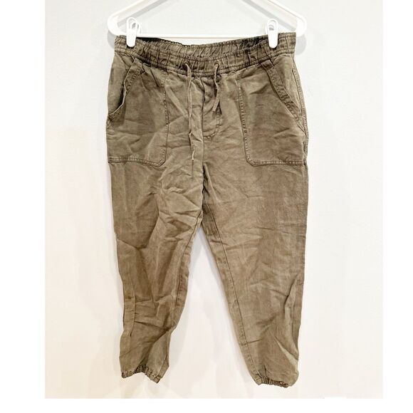 Marine layer emmy linen blend jogger olive green - Picture 3 of 5
